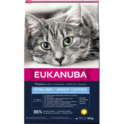 10kg Sterilised / Weight Control Adult Eukanuba Kattenvoer 10kg Sterilised / Weight Control Adult Eukanuba Kattenvoer