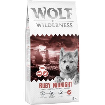 12kg Wolf of Wilderness Junior Ruby Midnight Rund & Konijn graanvrij droogvoer voor honden 12kg Wolf of Wilderness Junior Ruby Midnight Rund & Konijn graanvrij droogvoer voor honden