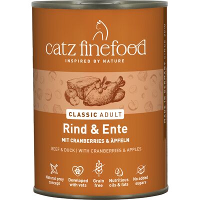 6x400g Rund & Eend catz finefood Kattenvoer nat 6x400g Rund & Eend catz finefood Kattenvoer nat