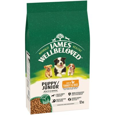 James Wellbeloved Junior Dog Hypoallergenic Kalkoen & Rijst - 12 kg James Wellbeloved Junior Dog Hypoallergenic Kalkoen & Rijst - 12 kg