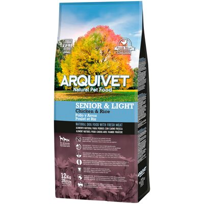 12kg Arquivet Dog Senior & Light droogvoer met kip 12kg Arquivet Dog Senior & Light droogvoer met kip
