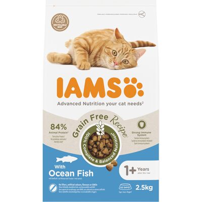 Dubbelpak: 2x2.5kg IAMS Advanced Nutrition Graanvrij met zeevis droogvoer voor katten Dubbelpak: 2x2.5kg IAMS Advanced Nutrition Graanvrij met zeevis droogvoer voor katten