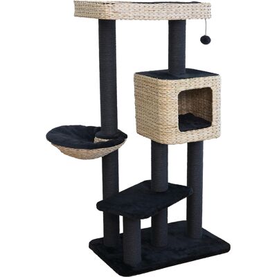 Karlie waterhyacint krabmeubel Sombra L zwart/naturel kattenaccessoires Karlie waterhyacint krabmeubel Sombra L zwart/naturel kattenaccessoires