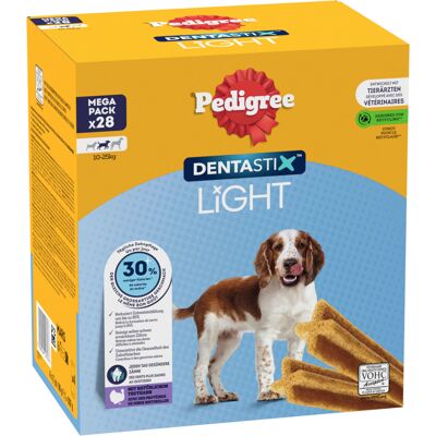 Multipack (112 stuks) Pedigree Dentastix Light: Dental Chews voor middelgrote honden (10-25kg) hondensnacks Multipack (112 stuks) Pedigree Dentastix Light: Dental Chews voor middelgrote honden (10-25kg) hondensnacks