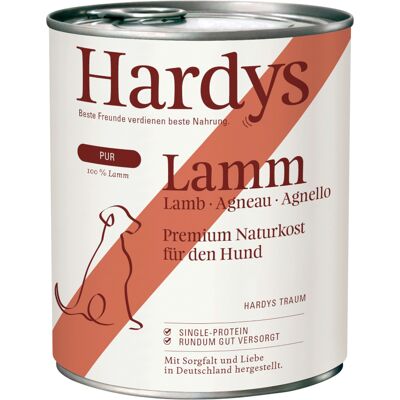 6x 800g Hardys Pure Lam natvoer voor honden 6x 800g Hardys Pure Lam natvoer voor honden