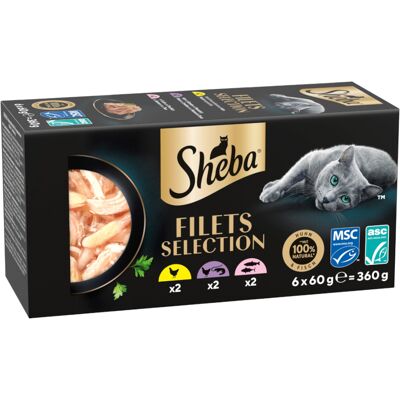 36x 60g Sheba Filets Mixpack II (3 soorten) nat kattenvoer 36x 60g Sheba Filets Mixpack II (3 soorten) nat kattenvoer