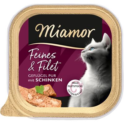 16x 100g Miamor Fijn & Filet Gevogelte Pur & Ham Natvoer voor katten 16x 100g Miamor Fijn & Filet Gevogelte Pur & Ham Natvoer voor katten