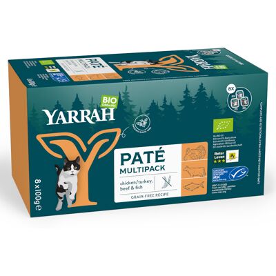 48x100g Paté-mix 3 soorten Yarrah nat kattenvoer 48x100g Paté-mix 3 soorten Yarrah nat kattenvoer