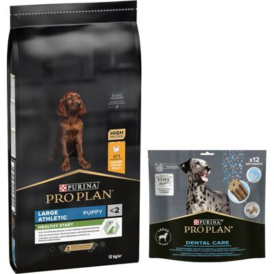 12 kg of 14 kg Pro Plan droogvoer voor honden + 345 g/426 g Pro Plan Dental Care hondensnack gratis! - Large Athletic Puppy Healthy Start Kip & Rijst 12 kg 12 kg of 14 kg Pro Plan droogvoer voor honden + 345 g/426 g Pro Plan Dental Care hondensnack gratis! - Large Athletic Puppy Healthy Start Kip & Rijst 12 kg