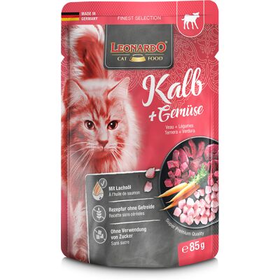 16x85g Finest Selection Zakjes Kalf & Groente Leonardo Kattenvoer 16x85g Finest Selection Zakjes Kalf & Groente Leonardo Kattenvoer