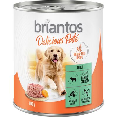 Briantos Delicious Paté 6 x 800 g Lam en wortel Briantos Delicious Paté 6 x 800 g Lam en wortel