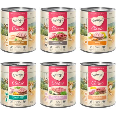 6 x 800 g Feringa Classic Meat Menu Kattenvoer - Gemengd pakket (6 soorten) 6 x 800 g Feringa Classic Meat Menu Kattenvoer - Gemengd pakket (6 soorten)