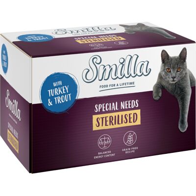 24x100g Kalkoen met Forel Smilla Sterilised Kattenvoer nat 24x100g Kalkoen met Forel Smilla Sterilised Kattenvoer nat