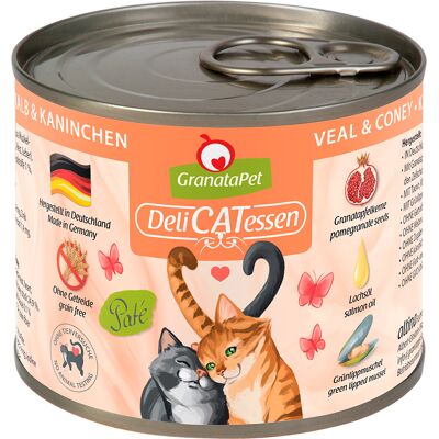 Granatapet 24x200g Spaarpakket Granata Pet DeliCatessen Kalf & konijn Kattenvoer Granatapet 24x200g Spaarpakket Granata Pet DeliCatessen Kalf & konijn Kattenvoer