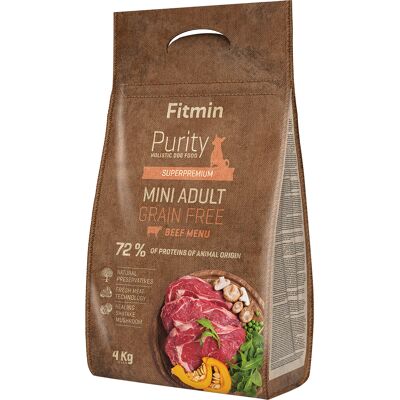 4 kg Fitmin dog Purity Adult Mini Graanvrij Rund hondenvoer droog 4 kg Fitmin dog Purity Adult Mini Graanvrij Rund hondenvoer droog