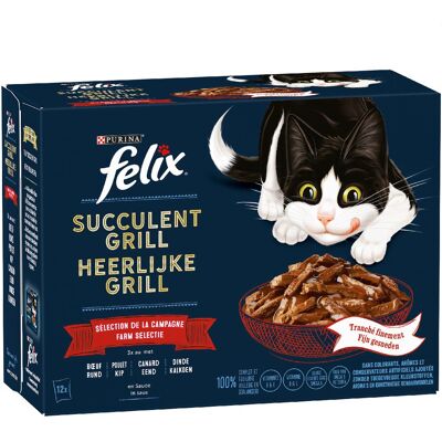 3 + 1 gratis! Felix natvoer voor katten - Smaakvariatie van het Land Heerlijke Reepjes Kattenvoer 48 x 80 g 3 + 1 gratis! Felix natvoer voor katten - Smaakvariatie van het Land Heerlijke Reepjes Kattenvoer 48 x 80 g