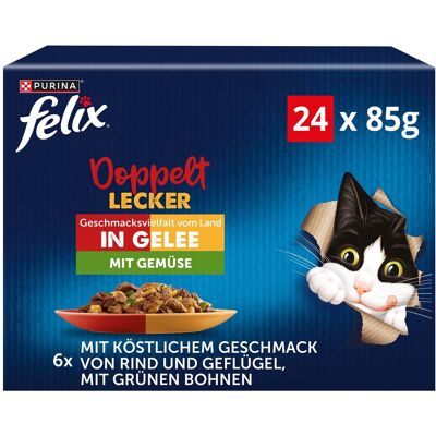 3 + 1 gratis! Felix natvoer voor katten - Selectie met Groenten (96 x 85 g) 3 + 1 gratis! Felix natvoer voor katten - Selectie met Groenten (96 x 85 g)