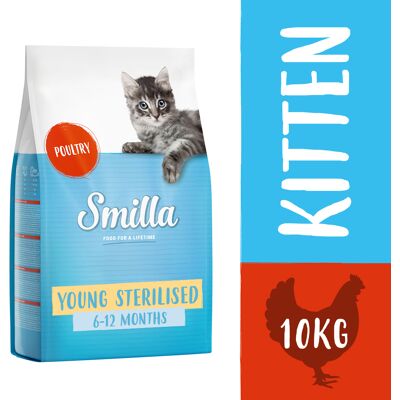 10kg Smilla Young Sterilised met Gevogelte Katten Droogvoer 10kg Smilla Young Sterilised met Gevogelte Katten Droogvoer
