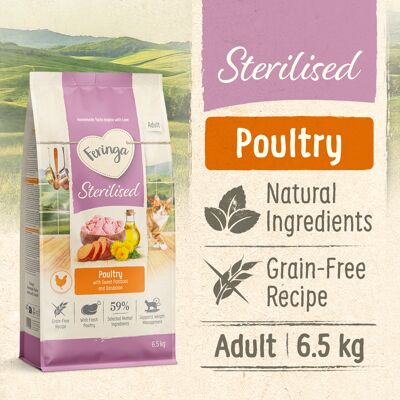 Feringa Adult Sterilised Gevogelte - Nieuw Recept 6,5 kg Feringa Adult Sterilised Gevogelte - Nieuw Recept 6,5 kg
