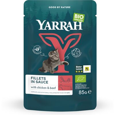 14x85g Rund Bio Filets in Saus Yarrah Kattenvoer 14x85g Rund Bio Filets in Saus Yarrah Kattenvoer