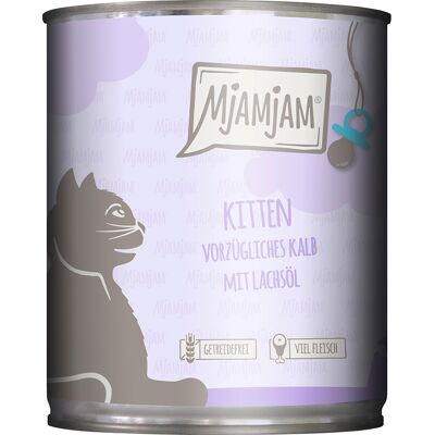 6x800g MjAMjAM Kitten Excellent Kalf met zalmolie nat kattenvoer 6x800g MjAMjAM Kitten Excellent Kalf met zalmolie nat kattenvoer