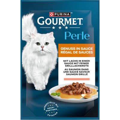 26x85g Zalm in Saus Gourmet Perle Sauce Delight Kattenvoer 26x85g Zalm in Saus Gourmet Perle Sauce Delight Kattenvoer