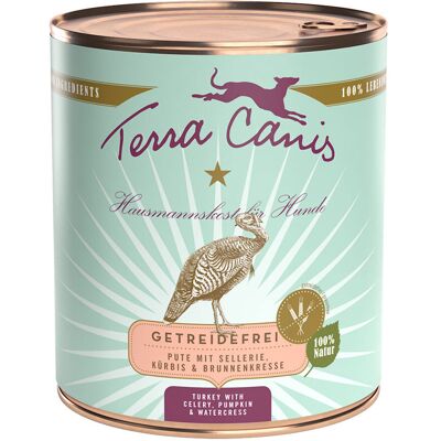 6x800g Graanvrij Kalkoen met Pompoen, Selderij & Waterkers Terra Canis Hondenvoer 6x800g Graanvrij Kalkoen met Pompoen, Selderij & Waterkers Terra Canis Hondenvoer