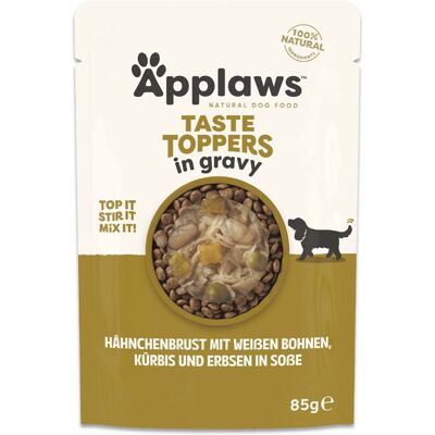Applaws Taste Toppers in Saus 12 x 85 g Hondenvoer - Kip, Erwten, Pompoen & Witte Bonen Applaws Taste Toppers in Saus 12 x 85 g Hondenvoer - Kip, Erwten, Pompoen & Witte Bonen