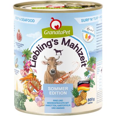 GranataPet Liebling's Mahlzeit 6 x 800 g - Zomereditie- Surf'n'Turf GranataPet Liebling's Mahlzeit 6 x 800 g - Zomereditie- Surf'n'Turf