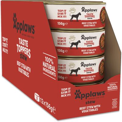 12x 156g Applaws Taste Toppers Natural Stew Rund met Groenten nat hondenvoer 12x 156g Applaws Taste Toppers Natural Stew Rund met Groenten nat hondenvoer