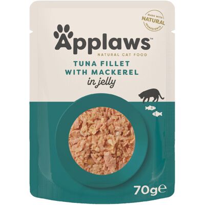 16x70g Tonijn met Makreel in Gelei Applaws Kattenvoer Maaltijdzakjes 16x70g Tonijn met Makreel in Gelei Applaws Kattenvoer Maaltijdzakjes