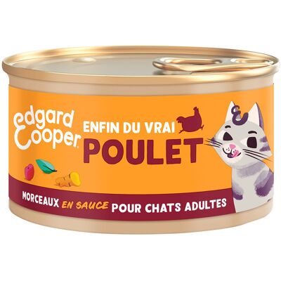 12x85g Edgard & Cooper Adult Kipbrokjes in Graanvrije Sauce - Kattenvoer 12x85g Edgard & Cooper Adult Kipbrokjes in Graanvrije Sauce - Kattenvoer