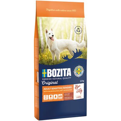 15% korting! 12 kg Bozita Original droogvoer voor honden - Original Adult Sensitive Skin & Coat met Zalm & Rijst - Tarwevrij 12 kg 15% korting! 12 kg Bozita Original droogvoer voor honden - Original Adult Sensitive Skin & Coat met Zalm & Rijst - Tarwevrij 12 kg