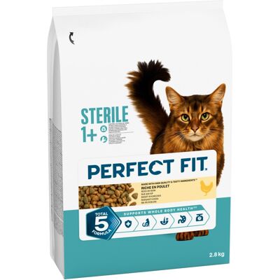 2,8kg Sterile 1+ Rijk aan Kip Perfect Fit Kattenvoer 2,8kg Sterile 1+ Rijk aan Kip Perfect Fit Kattenvoer