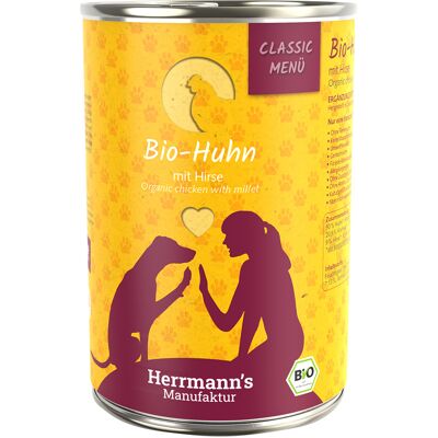 Herrmanns Herrmann's Menu Classic 6 x 400 g - Bio-Kip met Bio-Gierst Herrmanns Herrmann's Menu Classic 6 x 400 g - Bio-Kip met Bio-Gierst