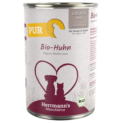 Herrmanns Herrmann's Vlees Puur 6 x 400 g - Bio-Kip Herrmanns Herrmann's Vlees Puur 6 x 400 g - Bio-Kip