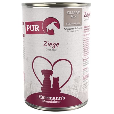 Herrmanns Herrmann's Vlees Puur 6 x 400 g - Geit Herrmanns Herrmann's Vlees Puur 6 x 400 g - Geit