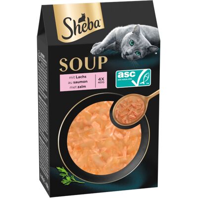 40x 40g Multipack Sheba Classic Soup Fresh Zakjes met Zalm Kattenvoer Nat 40x 40g Multipack Sheba Classic Soup Fresh Zakjes met Zalm Kattenvoer Nat