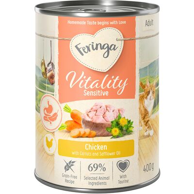 12x400g Feringa Vitality Sensitive Kip natvoer voor katten 12x400g Feringa Vitality Sensitive Kip natvoer voor katten