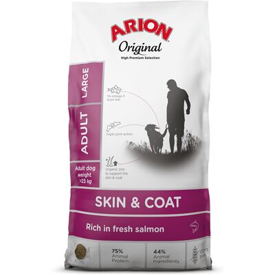 12kg Arion Original Skin & Coat Large Breed Zalm hondenvoer droog 12kg Arion Original Skin & Coat Large Breed Zalm hondenvoer droog