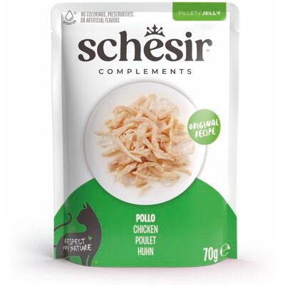 Voordeelpakket: 24x70g Schesir Complementen in gelei kip natvoer voor katten Voordeelpakket: 24x70g Schesir Complementen in gelei kip natvoer voor katten