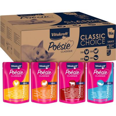 96x 85g Vitakraft Poésie Classic Sauce Gemengd Pakket Kattenvoer Nat 96x 85g Vitakraft Poésie Classic Sauce Gemengd Pakket Kattenvoer Nat