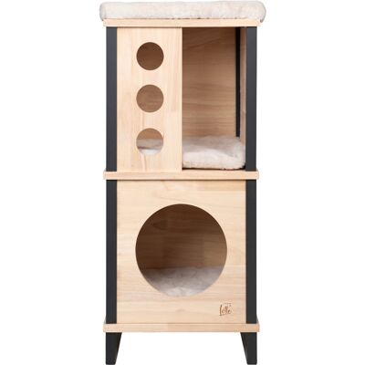 Designed by Lotte DBL Wood Krabmeubel Nala S naturel / zwart Kat Designed by Lotte DBL Wood Krabmeubel Nala S naturel / zwart Kat