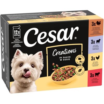 Cesar Selectie Vlees en Groenten in Saus - Voordeelpakket: 48 x 100 g Cesar Selectie Vlees en Groenten in Saus - Voordeelpakket: 48 x 100 g