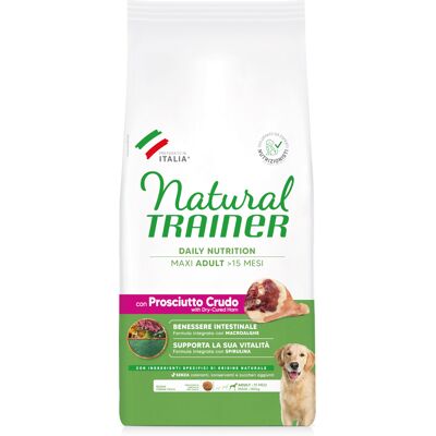 Natural Trainer Adult Maxi met rauwe Ham - 12 kg Natural Trainer Adult Maxi met rauwe Ham - 12 kg