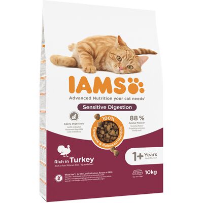 10kg Sensitive Digestion Adult & Senior Kalkoen IAMS for Vitality Kattenvoer 10kg Sensitive Digestion Adult & Senior Kalkoen IAMS for Vitality Kattenvoer