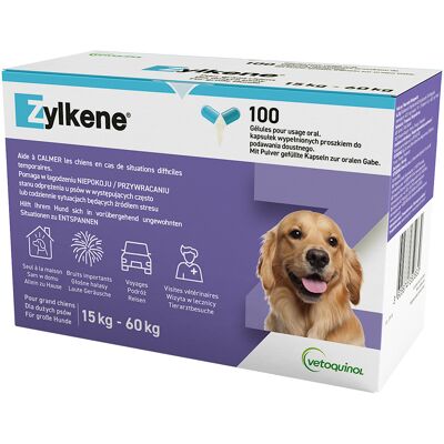 Vetoquinol 100 stuks - Zylkene Capsules voor Honden > 30 kg Vetoquinol 100 stuks - Zylkene Capsules voor Honden > 30 kg