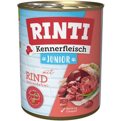 6x800g Kennerfleisch Junior Rund RINTI Hondenvoer 6x800g Kennerfleisch Junior Rund RINTI Hondenvoer
