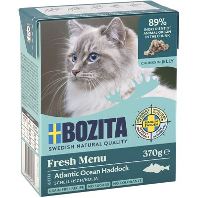 24x370g Stukjes in Gelei met Schelvis Bozita Kattenvoer 24x370g Stukjes in Gelei met Schelvis Bozita Kattenvoer