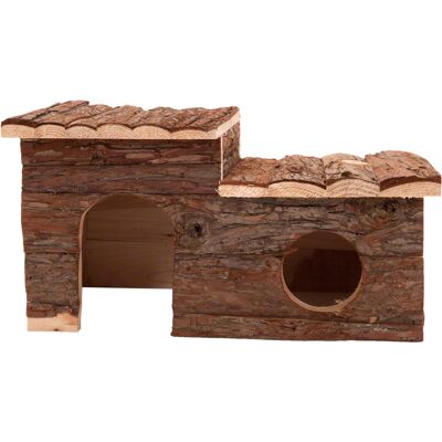 zooplus Exclusive Knaagdierenblokhut met Terras - L 43 x B 28 x H 22 cm zooplus Exclusive Knaagdierenblokhut met Terras - L 43 x B 28 x H 22 cm